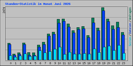 Stunden-Statistik im Monat Juni 2026