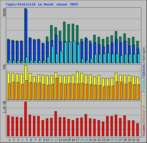 Tages-Statistik im Monat Januar 2025